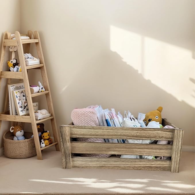 ARTAWEIN Rustic Vintage Finished Wooden Crate - Image 7