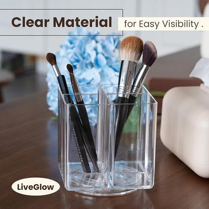Clear Makeup Brush Holder, Acrylic Rotating 360°Makeup Brush Organizer - Image 7