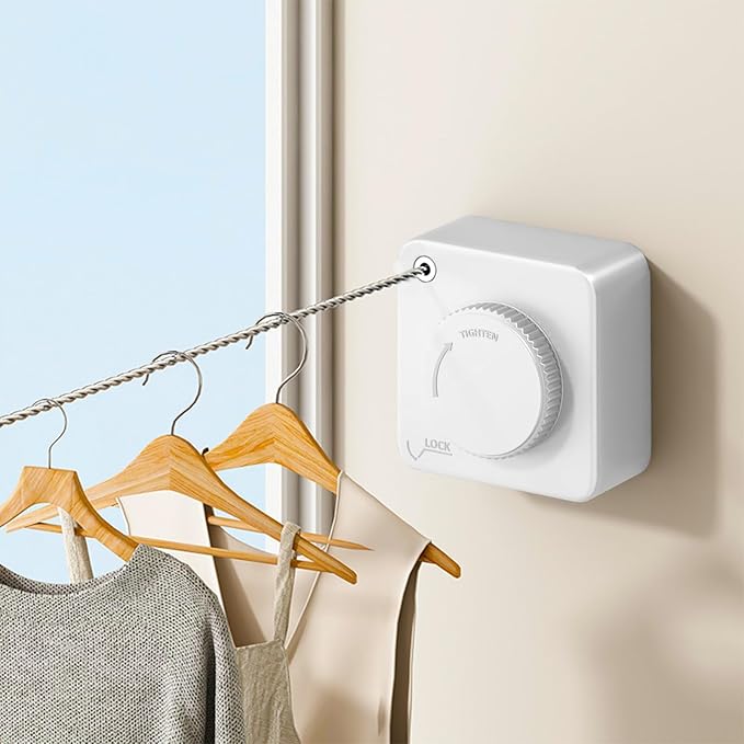 Retractable Clothesline Indoor, Non-Sagging Outdoor Clothes Drying Line by UpChoNice