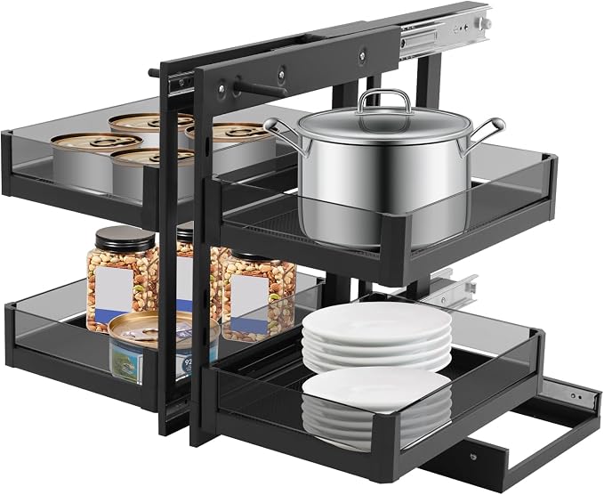 Corner Pull Out Organizer, Blind Corner Pull Out Organizer, 2 Tier Pullout by Unknown