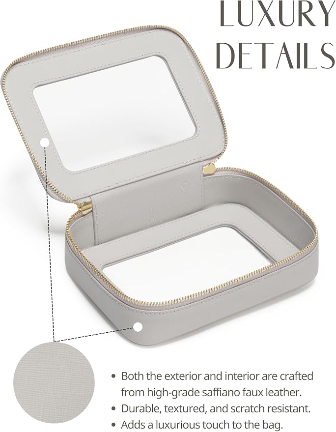 Popvibe Clear Makeup Bag Travel Cosmetic Case Transparent Toiletry Bag - Image 4
