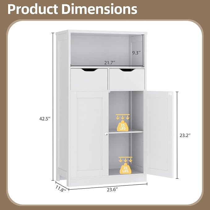 Walsunny Floor Storage Cabinet, Organizer - Image 2