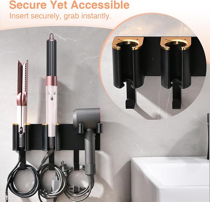 Hair Tool Organizer Wall Mount, Hair Dryer Curling iron Organizer, Flat Iron - Image 4
