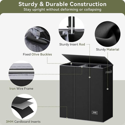SOLEDI 160L Laundry Hamper 3 Section, Extra Large Laundry Hamper - Image 5