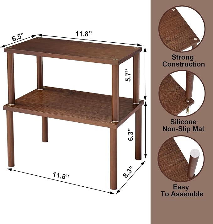 Cabinet Organizer Shelf, Kitchen Counter Shelves, Bamboo Spice Rack Countertop - Image 6