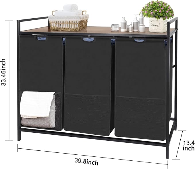 Extra Large Laundry Hamper, Laundry Hamper 3 Section - 210L Capacity - Image 5