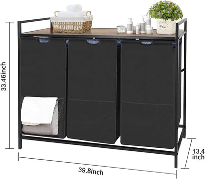Extra Large Laundry Hamper, Laundry Hamper 3 Section - 210L Capacity - Image 5