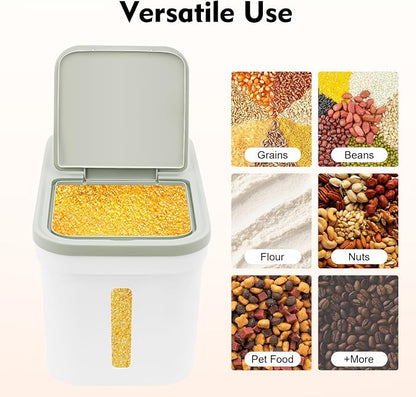 Large Storage Container 22lbs Rice Dispenser Large Rice Cereal Storage Flour - Image 2