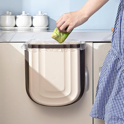 2 Pack Kitchen Hanging Trash Can, 2.4 Gallon / 9L Collapsible Waste Bin - Image 5