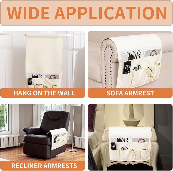 HAOMAIJIA Anti Slip Sofa Armrest Organizer Arm Chair Bedside Caddy Storage - Image 5