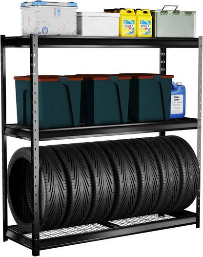 The Atlas 72" H Metal Garage Shelving Unit, 3-Tier Heavy Duty Storage Shelves - Image 8