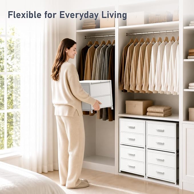 DIMJ Stackable Storage Drawers for Closet Organizers and Storage - Image 6