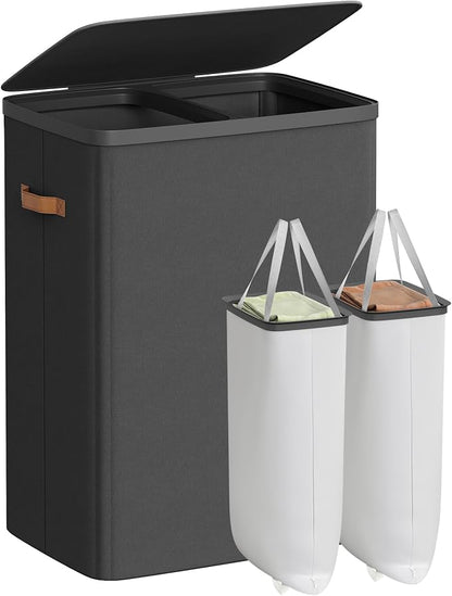 SONGMICS Laundry Basket, 44.9 Gal. Laundry Hamper, 2 Compartments, Easy Assembly by SONGMICSbySONGMICSHOME