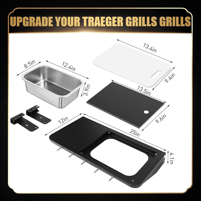 QuliMetal Folding Front Shelf for Traeger Pro 22, Pro 575, Ironwood 650 - Image 2