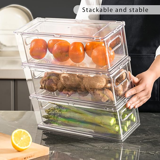 MANO Fridge Drawer Pull Out Stackable Bins - Image 2