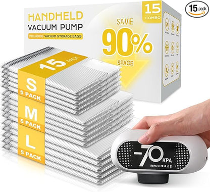 15 Pack Travel Vacuum Bags by SNOCOD