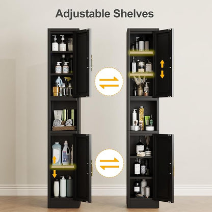 Ckzbx Tall Narrow Storage Cabinet 66.93" H Tall Bathroom Cabinets Metal Pantry - Image 7