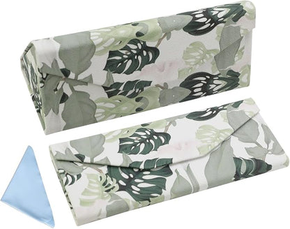 Foldable Glasses Case, Magnetic PU Leahter Sunglasses Case, Cute Hard Shell by FLYINGMAGE