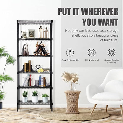 NChanmar 6-Tier Wire Shelving Unit Storage Shelves Metal Shelves 60"x23"x13" - Image 6