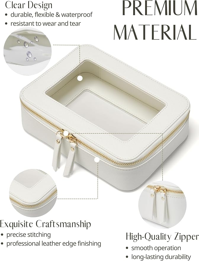 Popvibe Clear Makeup Bag Travel Cosmetic Case Transparent Toiletry Bag - Image 5