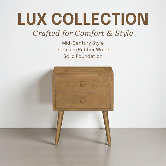NTC Lux Nightstand with 2 Drawers, Featuring Adaptable Design, 150 lbs Load - Image 3
