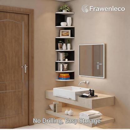 No-Drill Corner Shelf Wall Mount, 7-Tier Floating Corner Bookshelf - Image 6