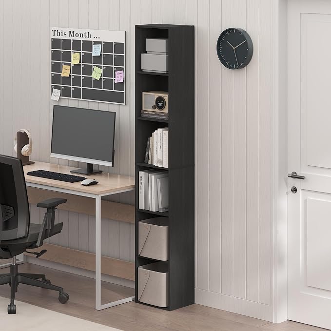 Furinno PASIR Book Shelf, 6-Tier Bookcase, Tall Standing Bookshelf, Open by Furinno-FitsYourSpaceFitsYourBudget