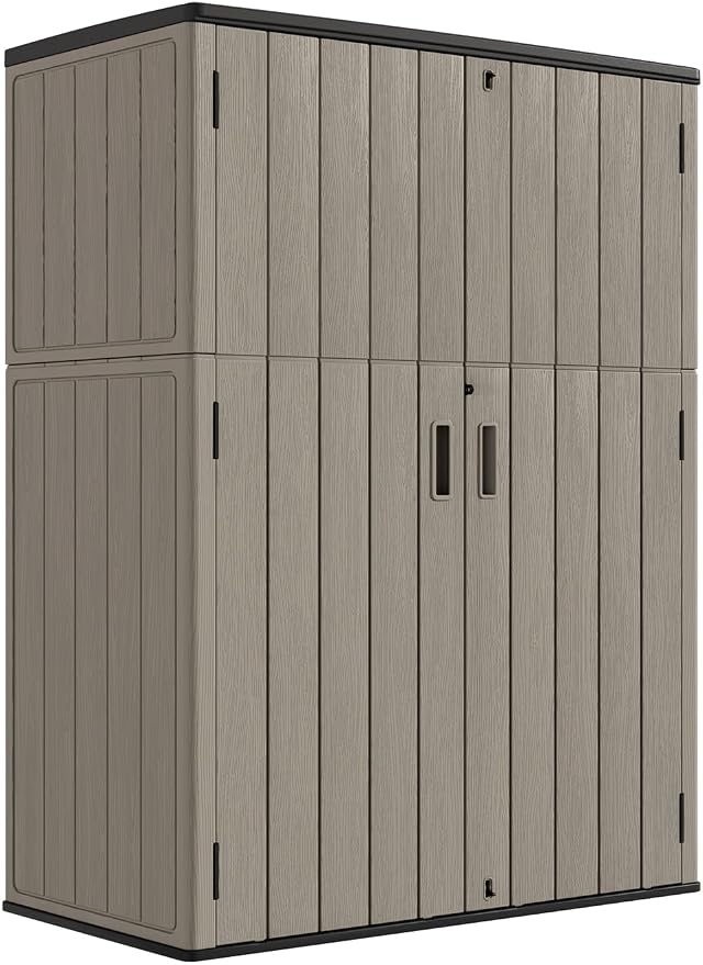 KINYING Outdoor Storage Cabinet Waterproof, 57 Cu.ft Resin Vertical Outdoor by KINYING