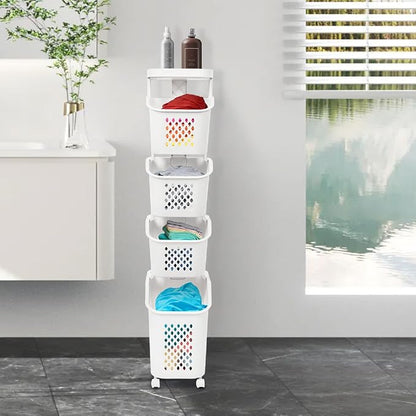 4-Tier Laundry Basket Holder, Utility Laundry Basket - Image 3