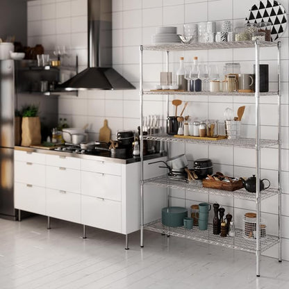 18" Deep x 48" Wide x 74" Height Wire Shelving Kit | 5-Tier | NSF Commercial - Image 8