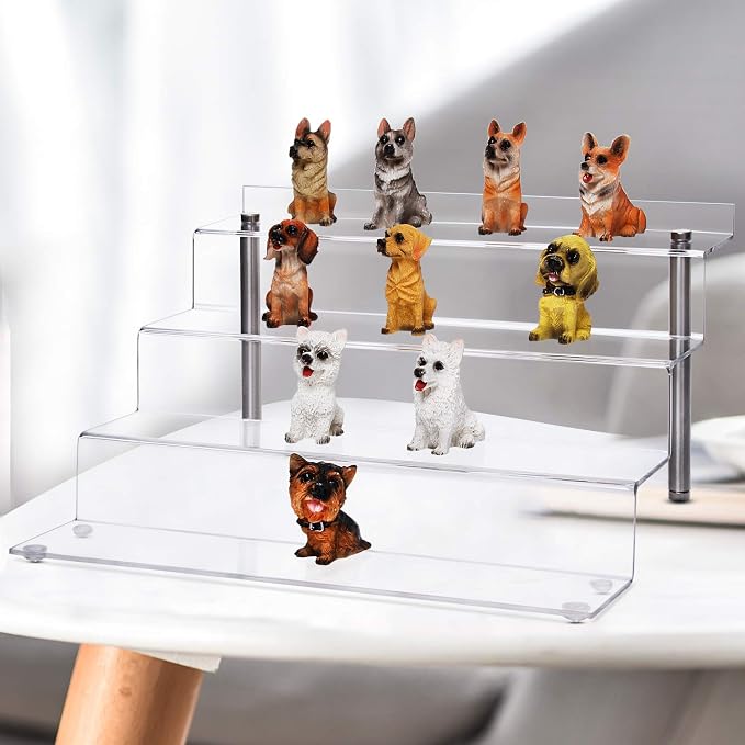 Acrylic Riser Shelf 4 Tier Clear Display Stand - Image 6