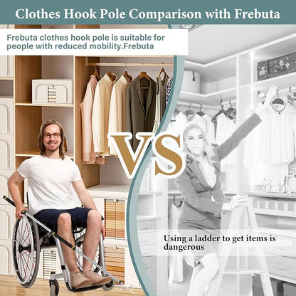 Clothes Hook Pole Heavy Duty, 32 to 80In Retail Clothing Hook Pole | Extra Long - Image 8