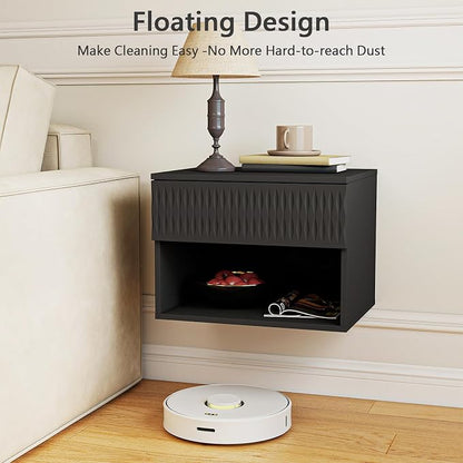Vibe & Dine Floating Nightstand Set of 2, Wall Mounted Night Stand - Image 5