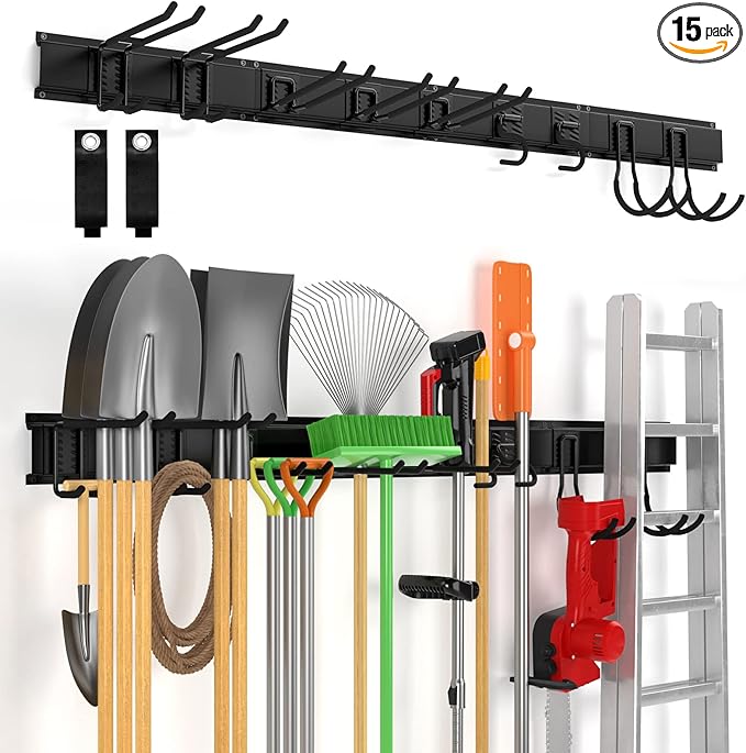 Wall Mount Tool Storage Rack, Garage Tool Organizer Wall Mounted Storage System by Ailadl