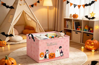 Halloween Basket Cute Baskets for Kids Pumpkin Basket Rectangular Storage Bin - Image 3