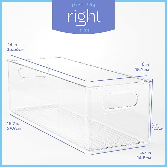 primebox Plastic Food Storage 6 Pack Clear Container Bin - Image 3