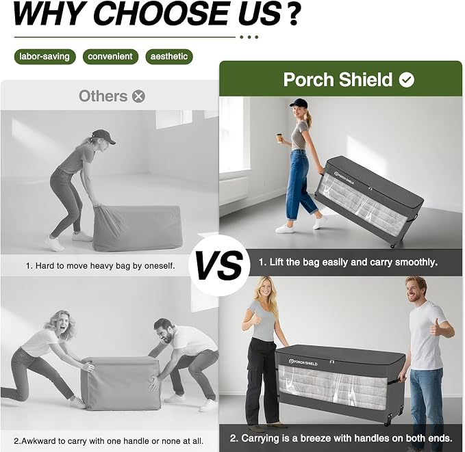 Porch Shield Rolling Cushion Storage Bag - Image 6