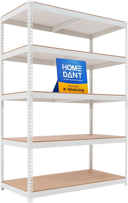HOMEDANT 5 Tier Storage Shelves Adjustable Laminated Boltless Garage Metal by TheBestOrganizingSolution