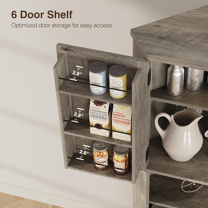 Corner Cabinet, 6-Tier Corner Food Pantry Hutch - Image 5