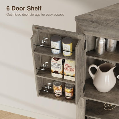 Corner Cabinet, 6-Tier Corner Food Pantry Hutch - Image 5