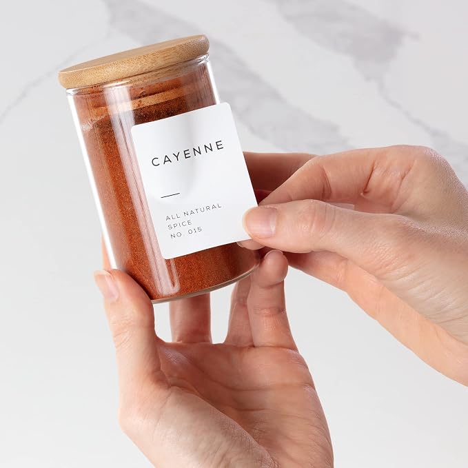 Empty Spice Jars with Label Pack. Small 6oz Spice Storage Bottles with 112 - Image 8