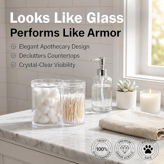 ForPro Clear Acrylic 2-Compartment Apothecary Jar - Image 4