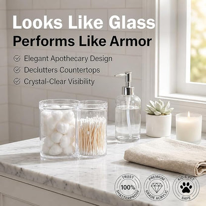 ForPro Clear Acrylic 2-Compartment Apothecary Jar - Image 4