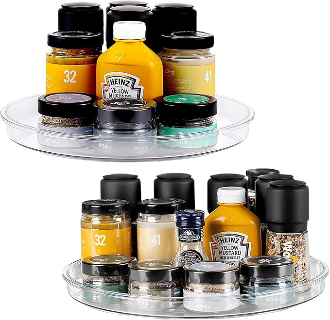 vacane 2 Pack Clear Lazy Susan Organizer Turntable by vacane