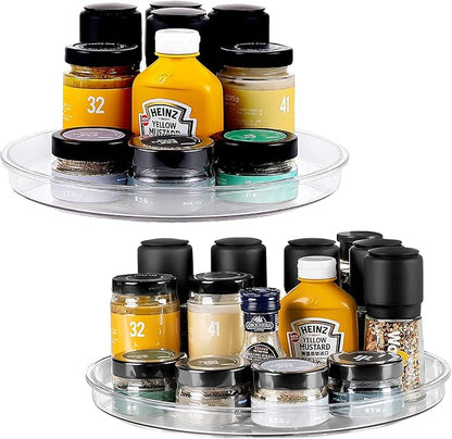 vacane 2 Pack Clear Lazy Susan Organizer Turntable by vacane