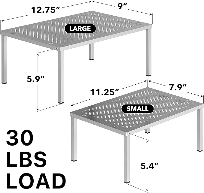 Simple Houseware Cabinet Counter Shelf Organizer w/Steel Surface - Image 3