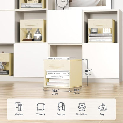 DIMJ Cube Storage Bin, 6 Packs Collapsible Storage Bins - Image 2