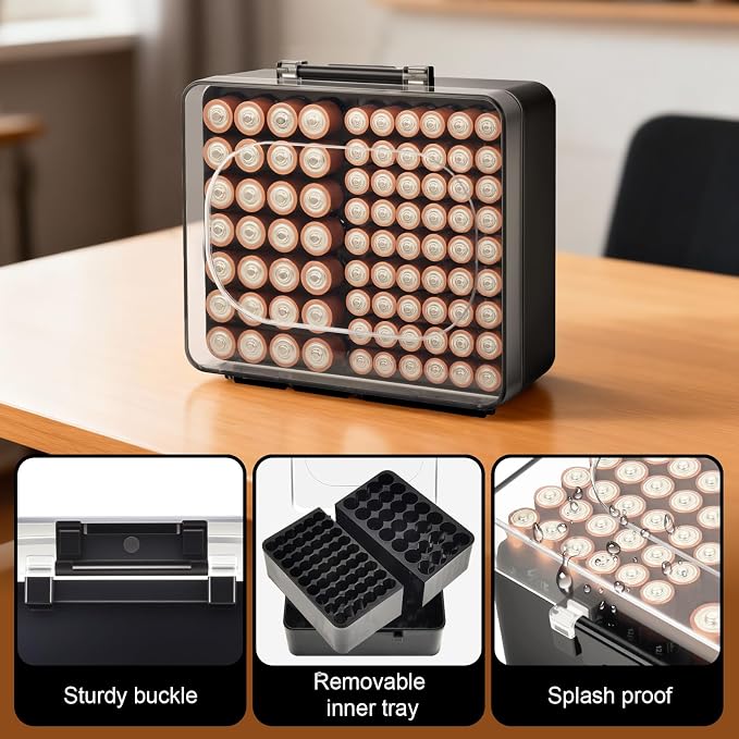 FULLCASE Battery Storage Organizer Box, Holder Container - Image 5