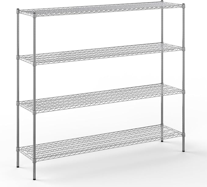 18" Deep x 72" Wide x 64" Height Wire Shelving Kit | 4-Tier | NSF Commercial by Regal+Altair
