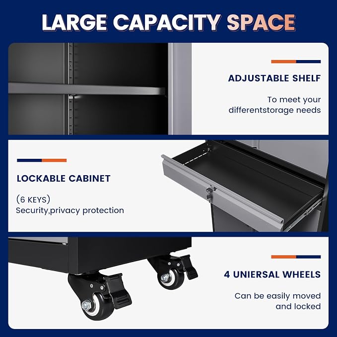 Yizosh Metal Garage Storage Cabinet - Image 4